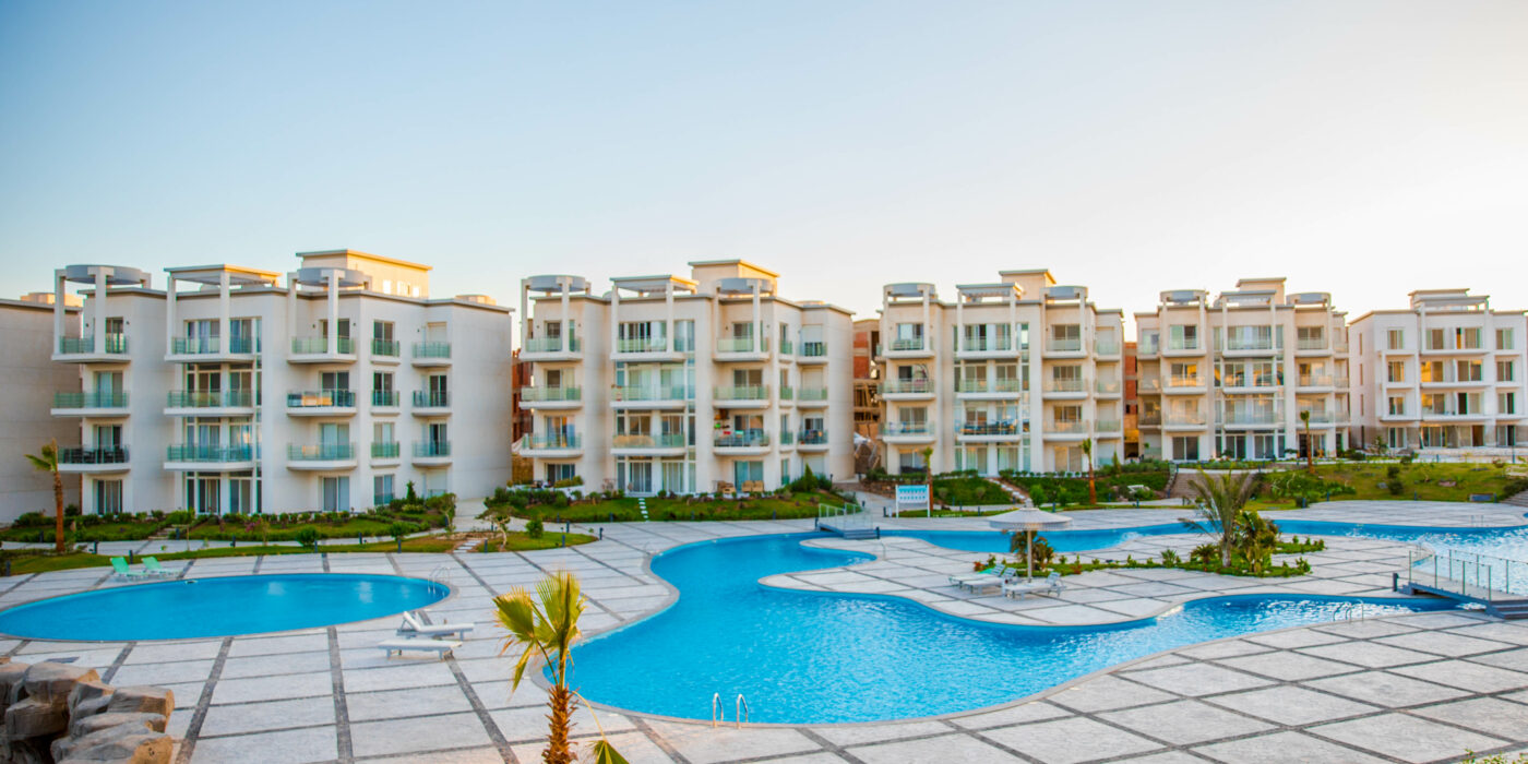 resort landscape and pools